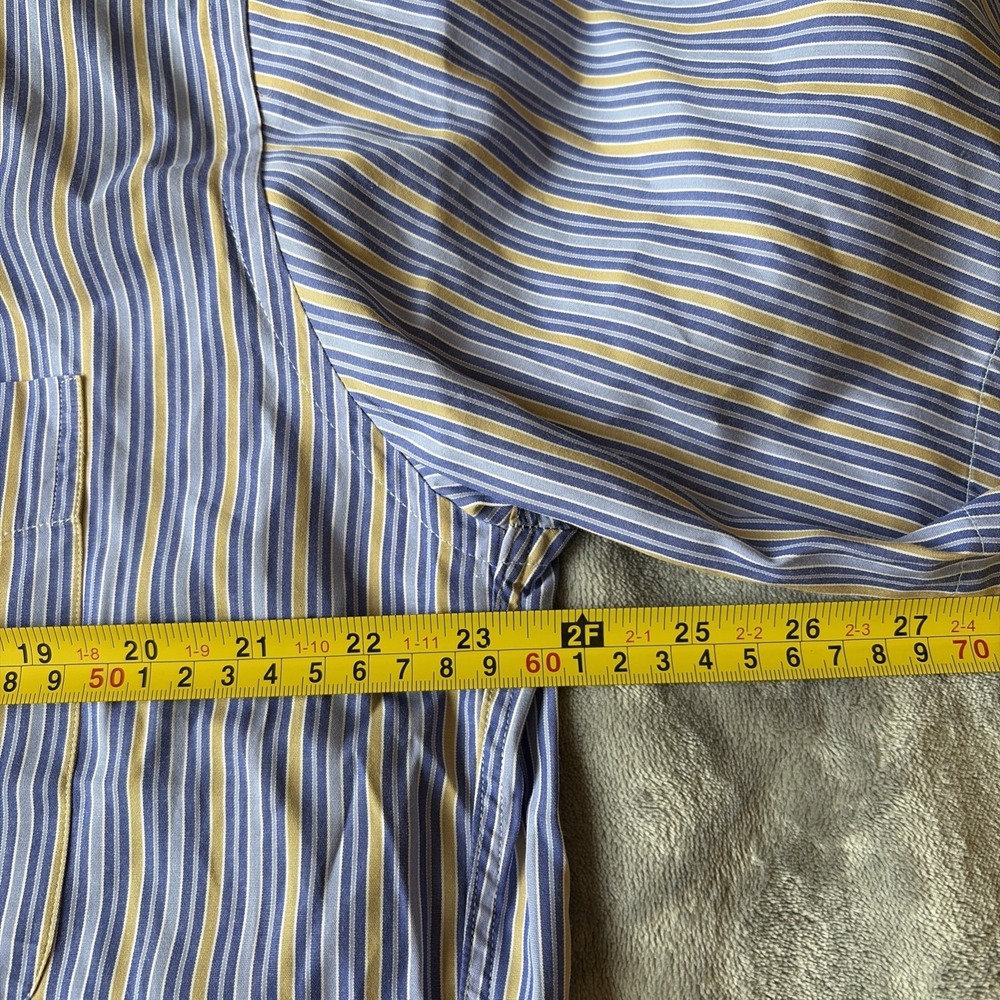 Vintage Faconnable Men's Button-Up Shirt Purple Striped M Cotton Made In USA - Picture 4 of 6
